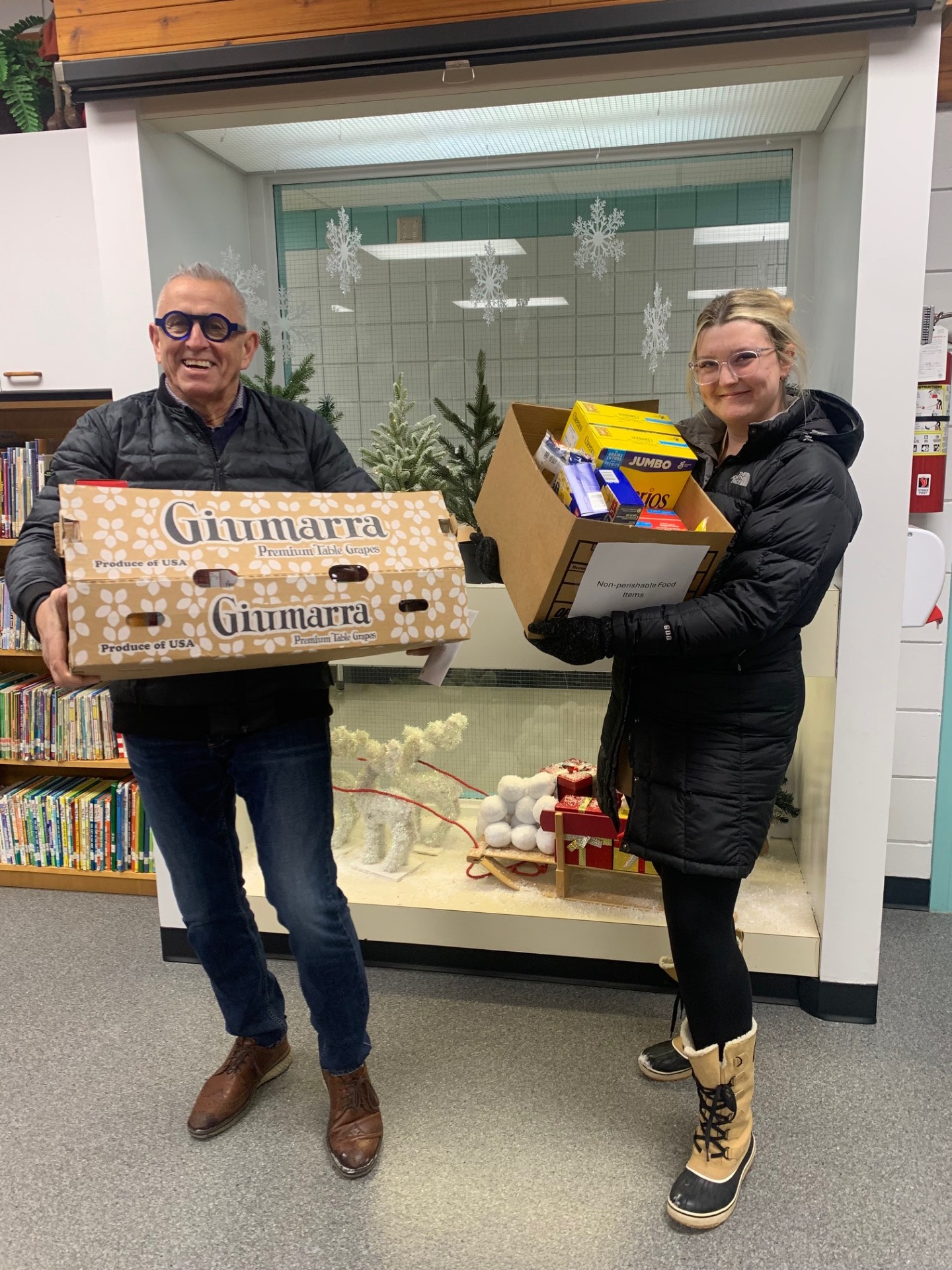 Jeff Bereza supporting a local food donation effort in the community